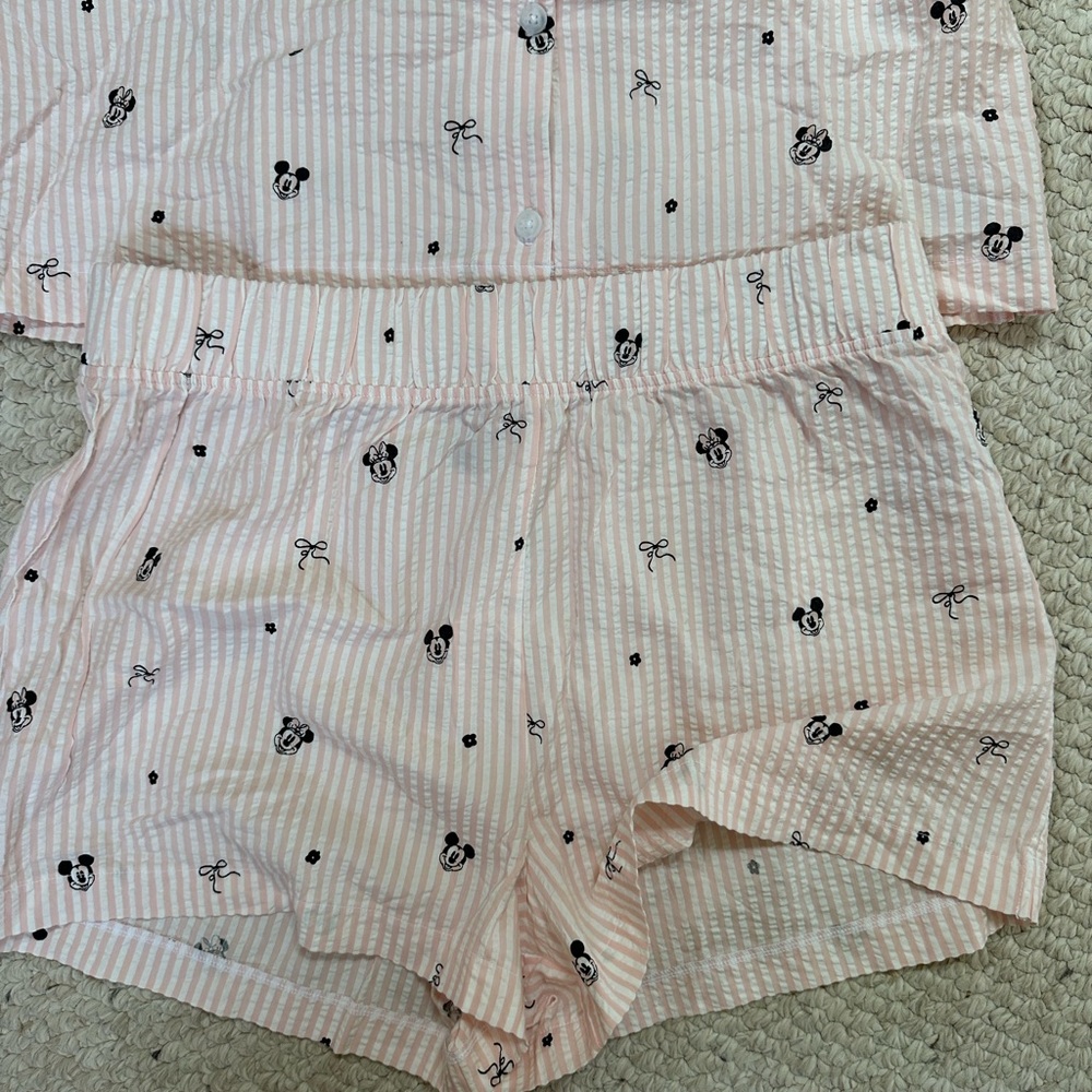 American Eagle Outfitters Pink Striped Pajama Top- Disney - Picture 2 of 3